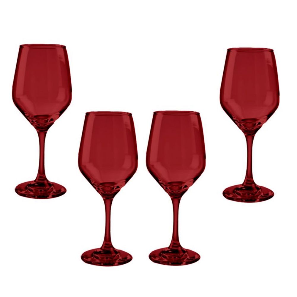 MICA Set 4 Copas De Vino Vidrio Rojo 315ML Mica